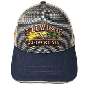 Triple Crown Baseball Cap Blue Beige OSFM Strapback Elbow Lake Grain Hat Dekalb
